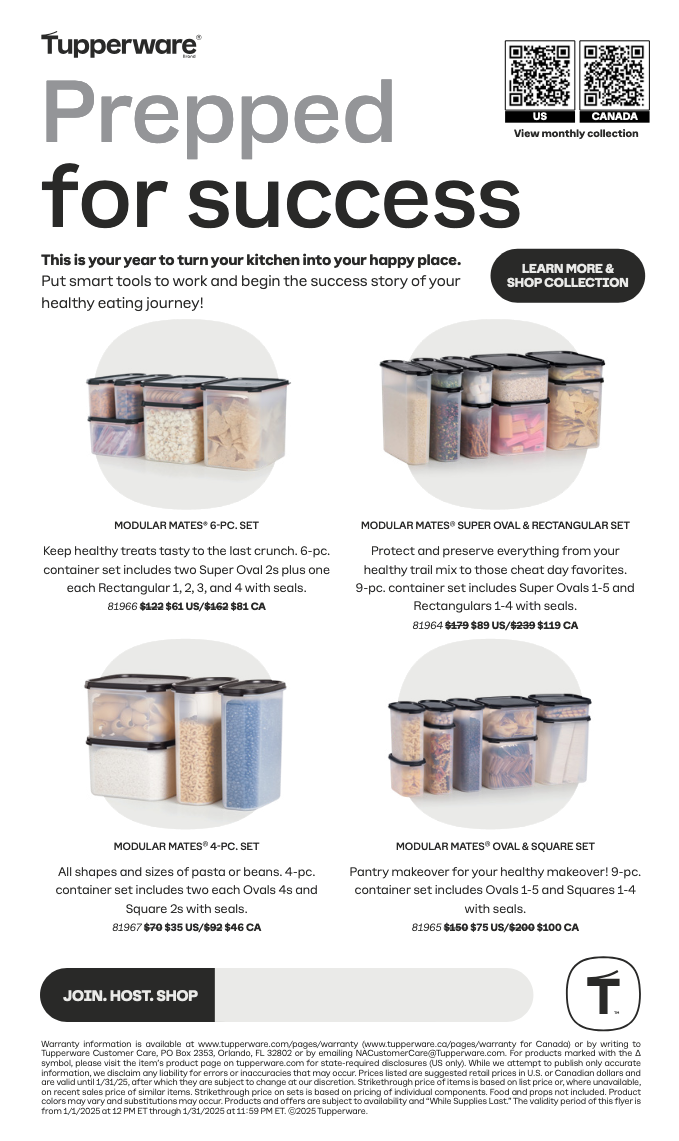 Tupperware® Specials For January Tupperware® Specials For January